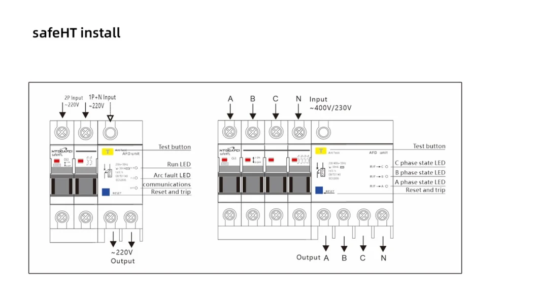 Price for 3phase 4pole 6ka Breaking Capacity 63A Afdd (afci) Arc Fault Detection Devices (AFDD)