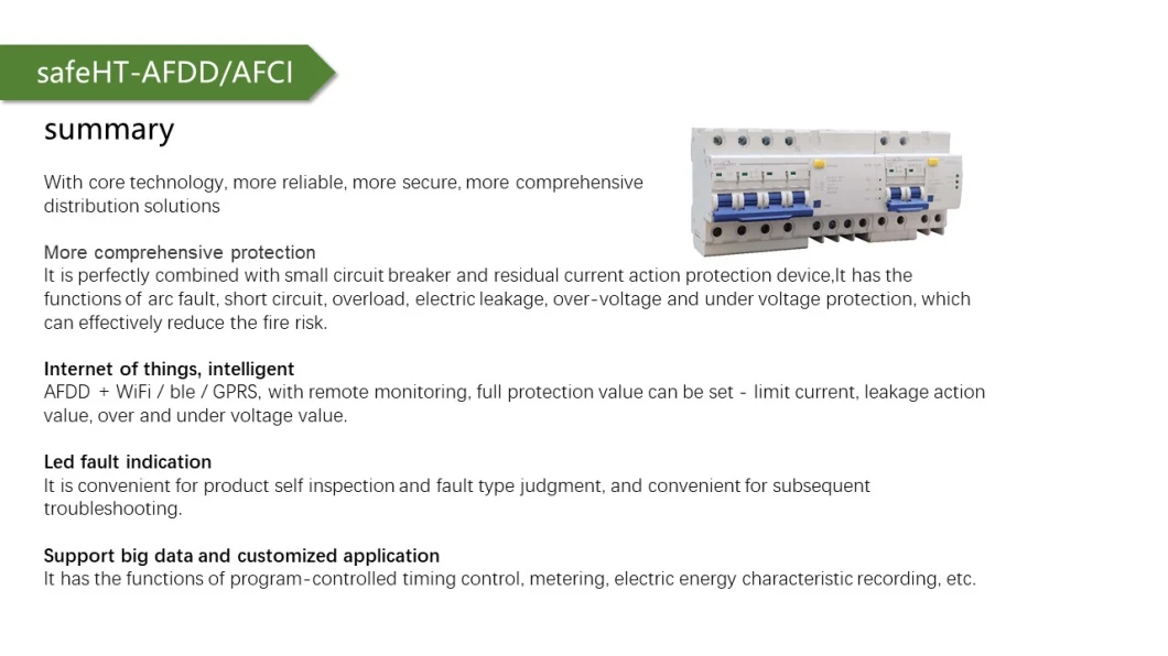 China Factory Wholesale 6ka Breaking Capacity 2pole 16A 20A 32A 40A 50A 63A Afdd (afci) Arc Fault Detection Devices (AFDD)